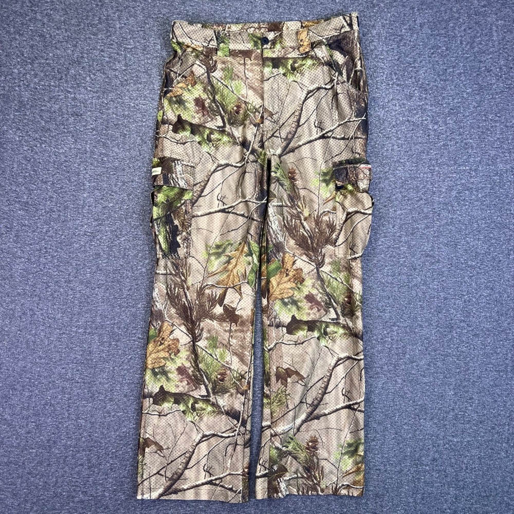 Gander Mountain Cargo Pants Mens M Realtree Camo Hunting Mesh Hike Utility 34x29